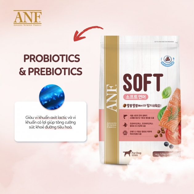 Thức ăn hạt mềm cho chó ANF SOFT 1.2KG