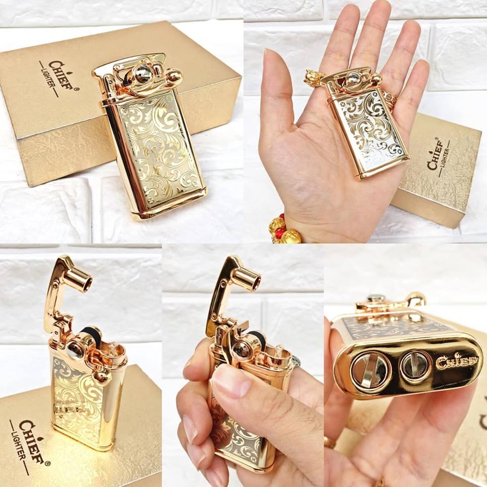 Zippo, hột quẹt , bật lửa chief xăng đá búng tay đánh lửa hoa văn giá rẻ giá rẻ - nắng xuân