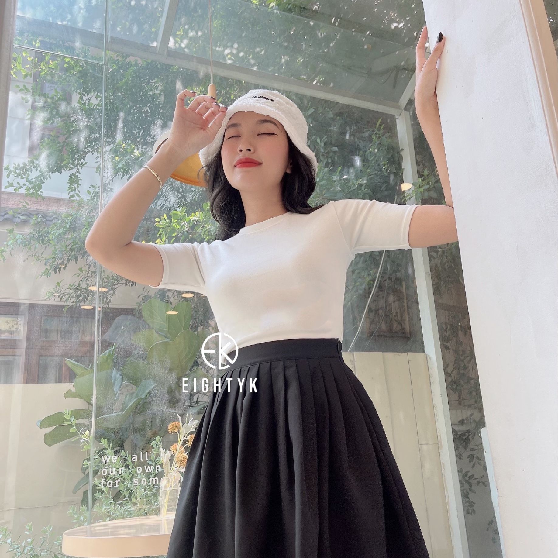 [EIGHTYK] Áo Croptop Tay Ngắn Trơn