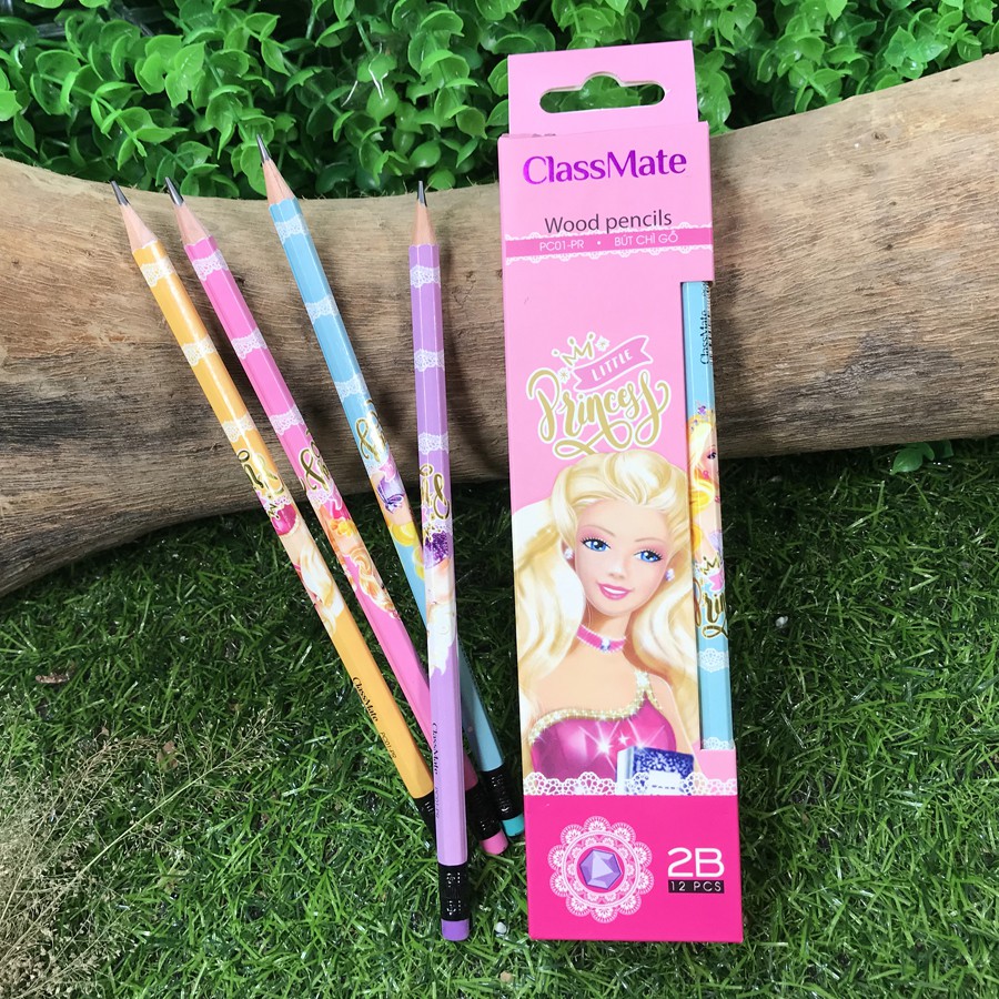 Bút chì gỗ Elsa Class Mate 2B PC01-PR (Hộp 12 bút)