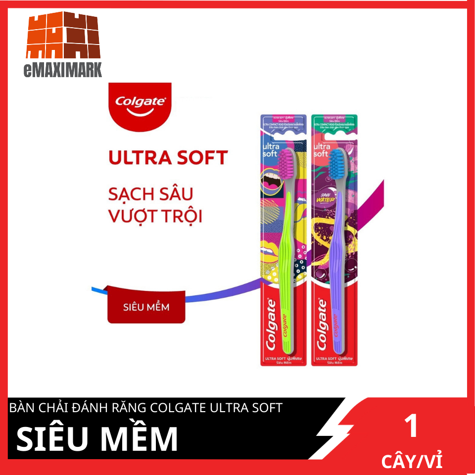 Bàn Chải Đánh Răng Colgate Ultra Soft Siêu Mềm Vỉ 1 Cây