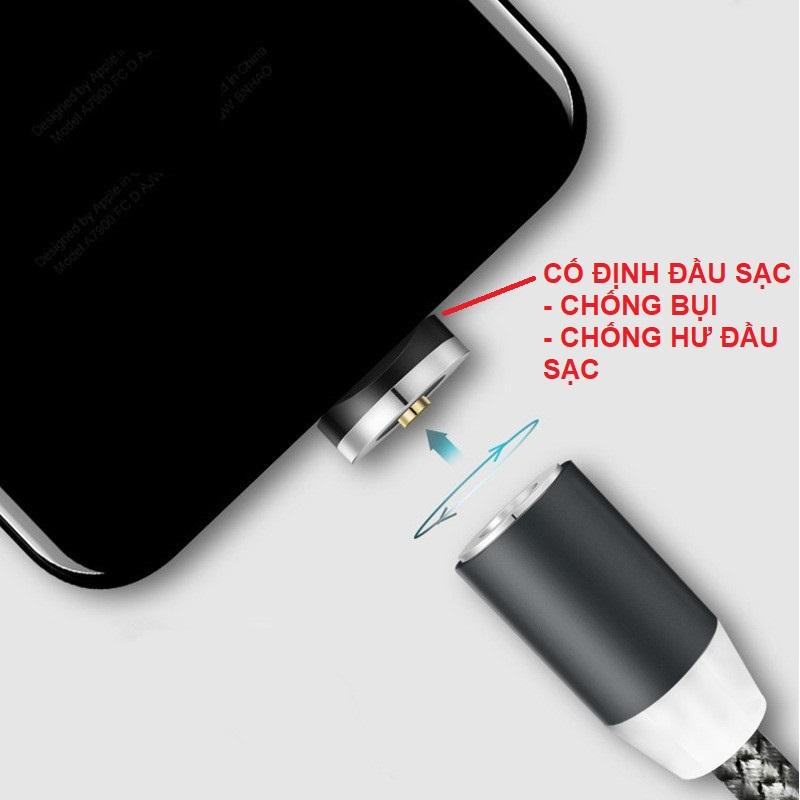 Cáp sạc nam châm LIGHTNING/ MICRO USB/ TYPE C dây dù Dài 1.2 mét 2 mét - ATDTECH