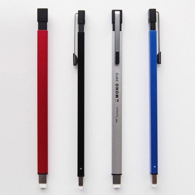 [HCM]Gôm bấm Tombow MONO Zero đầu vuông - Metal (Silver black blue pink)