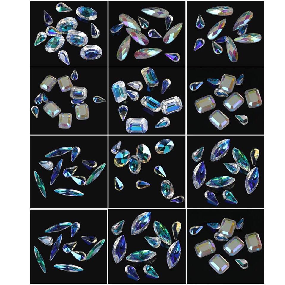 Set 12 cườm đính trang trí móng tay