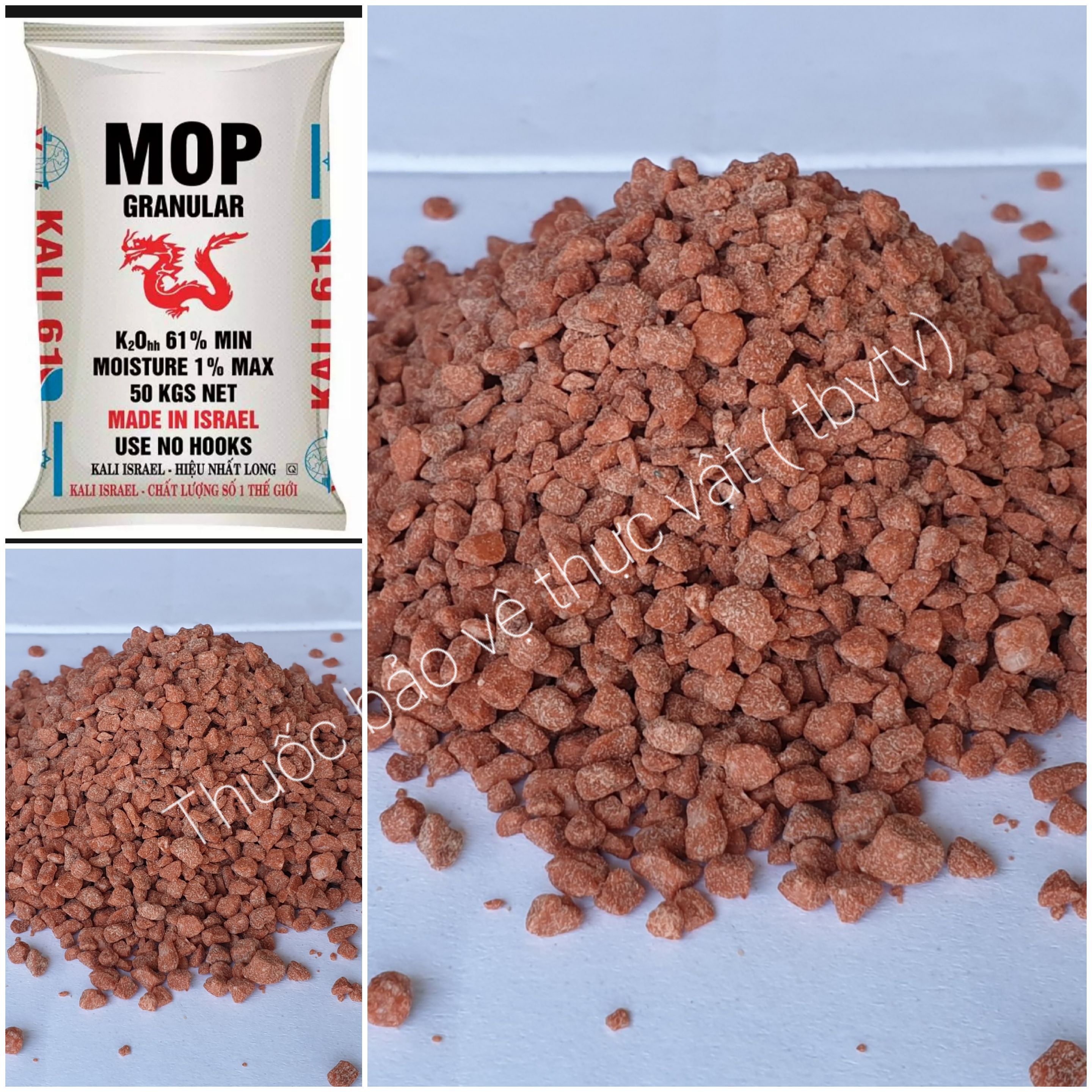 (500gr) Phân bón KALI GRANULAR Đỏ - Hàng Nhập Khẩu MOP - Chiết lẻ từ bao 50kg