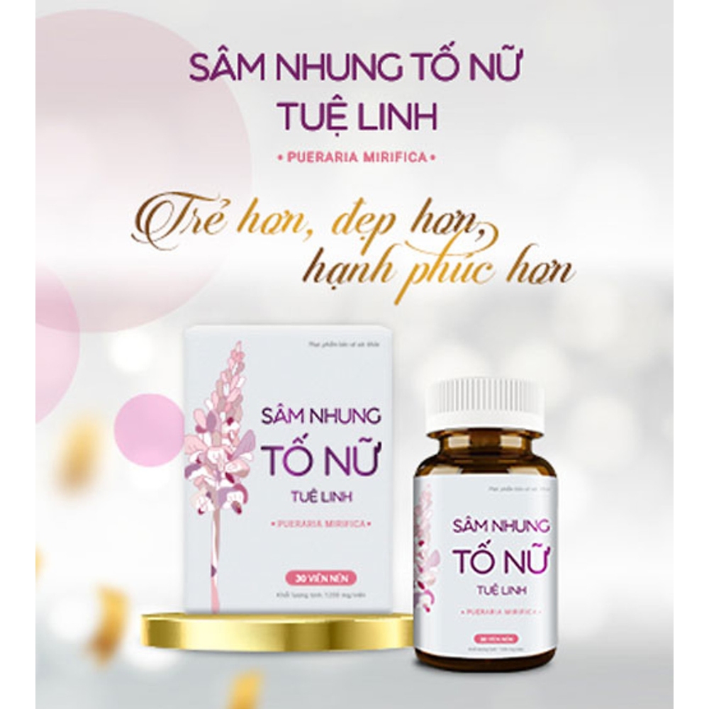 Sâm nhung tố nữ Tuệ Linh- Bổ sung nội tiết tố, cải thiện sinh lý nữ, đẹp da - Lọ 30 viên