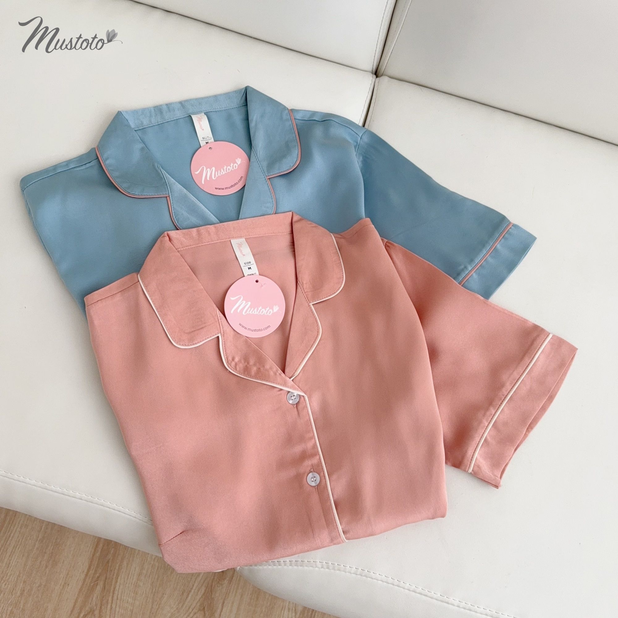 Bộ Đồ Mặc Nhà Pijama Lụa Dài Mustoto (MB18)