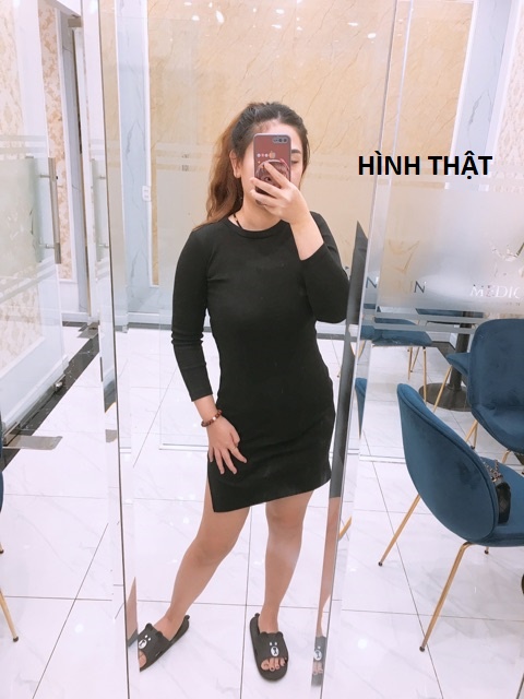 ĐẦM ÔM CỔ TRÒN LEN TĂM CÓ SIZE ĐẠI 90KG