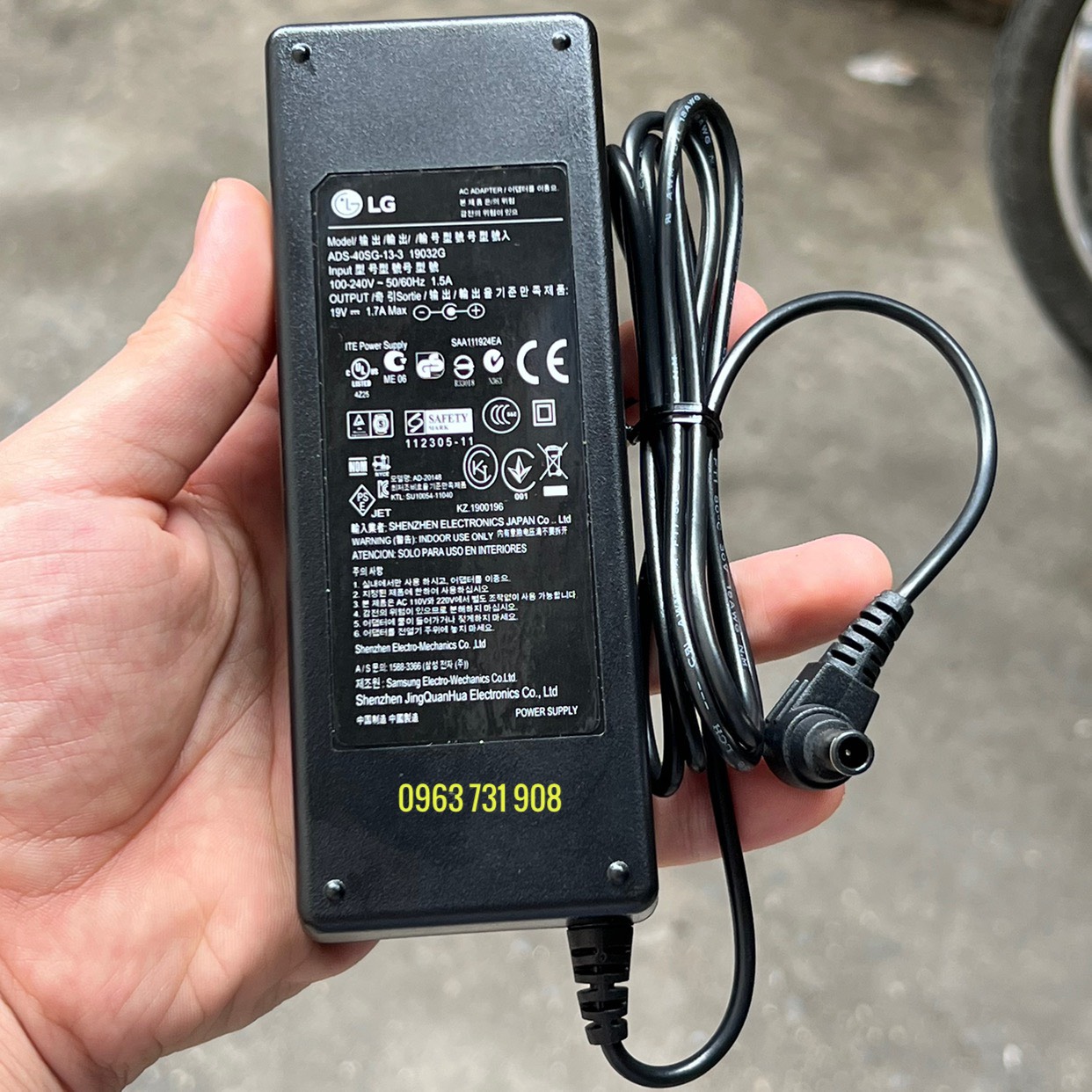 Adapter Nguồn Màn Hinh LG 19V 1.7A