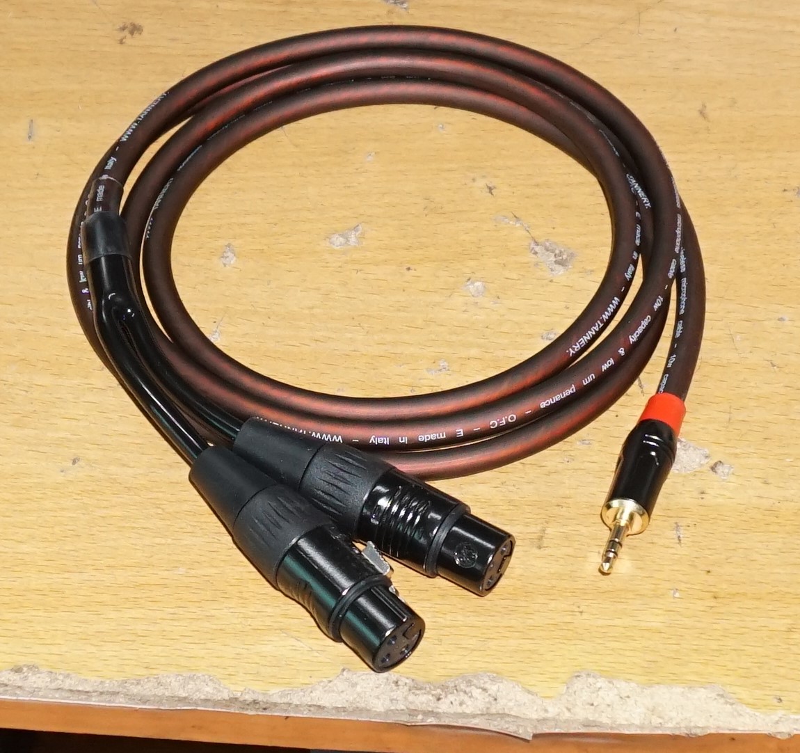 Dây 3.5 ra 2 canon cái dài 1m