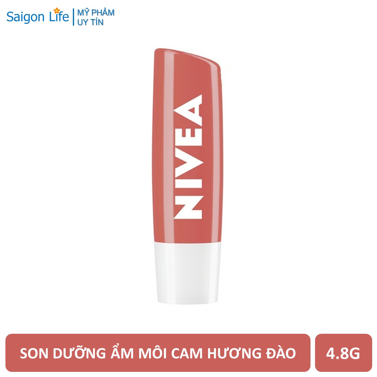 Son Dưỡng Ẩm Môi Hồng Sắc Cam Hương Đào Nivea Peach Shine 4.8g - Cam Đào