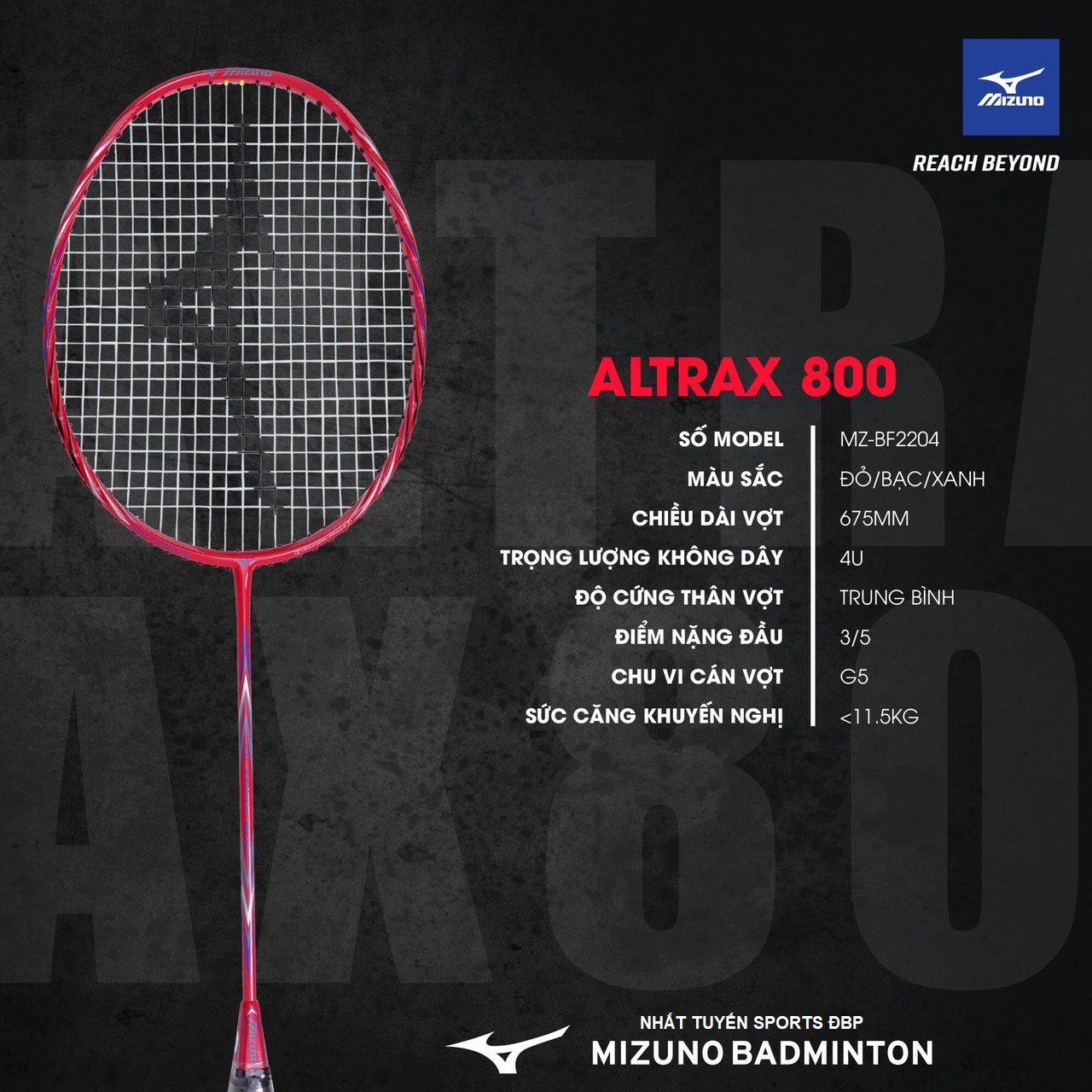 Vợt cầu lông Mizuno ALTRAX 800 (Chính hãng)