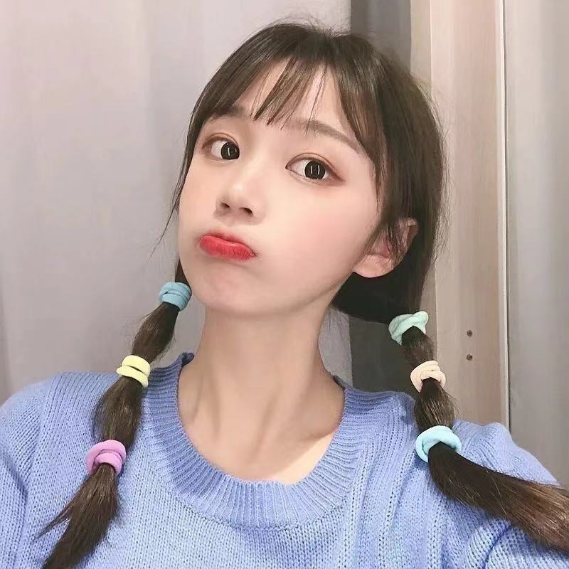 Combo 20 dây thun vải cột tóc kèm ống nhựa hot màu trơn giá rẻ CB22