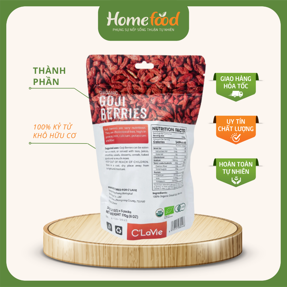 Kỷ tử hữu cơ 170g/Kì tử khô