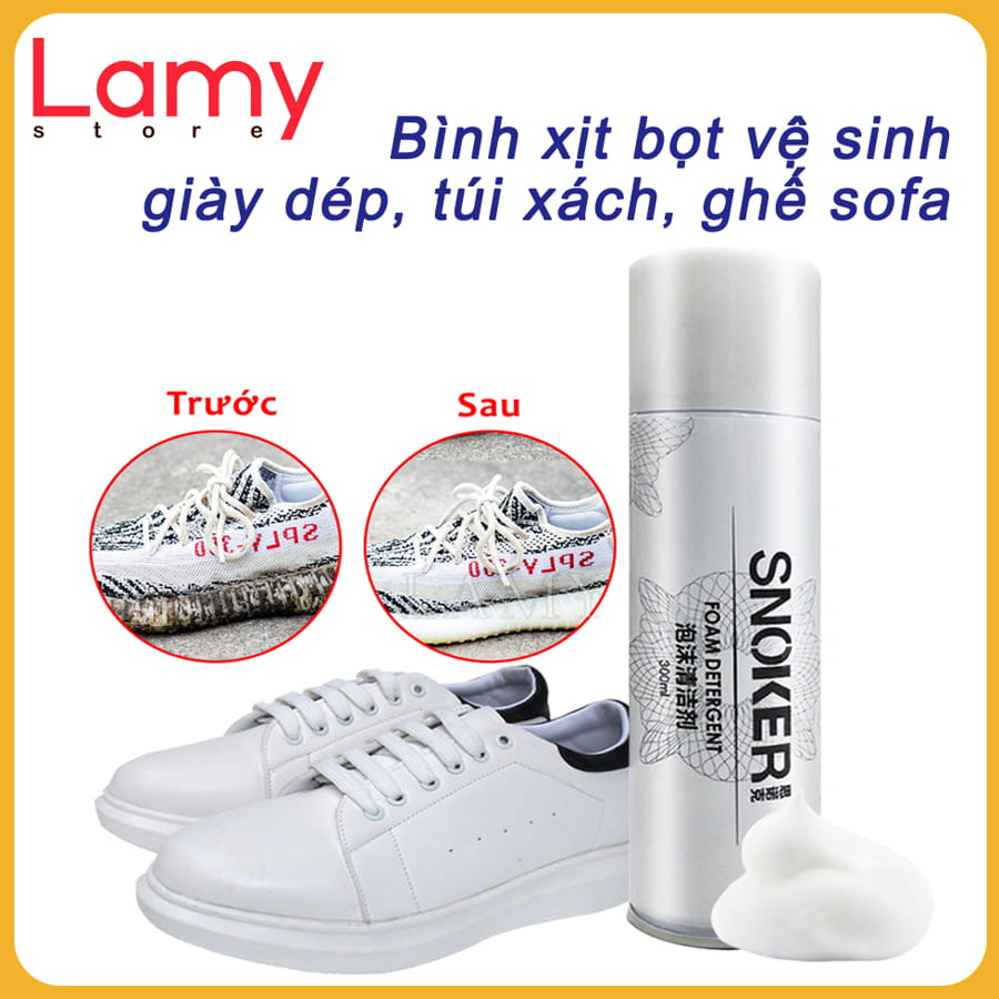 Chai xịt tạo bọt vệ sinh giày, xịt tạo bọt vệ sinh giày túi xách , ghế sofa cao cấp 300ml