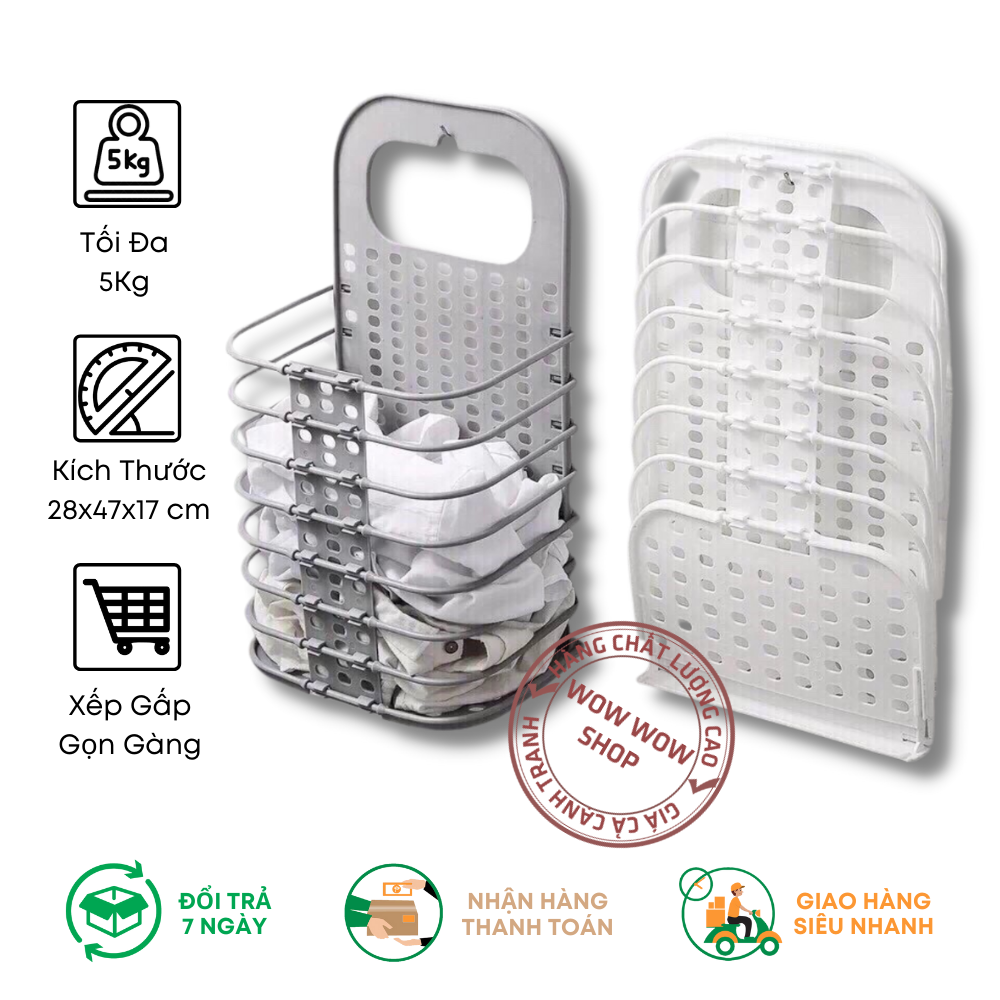 [HCM]Giỏ Treo Đựng Đồ Tiện Ích Dính Cường Lực Có Thể Xếp Gọn