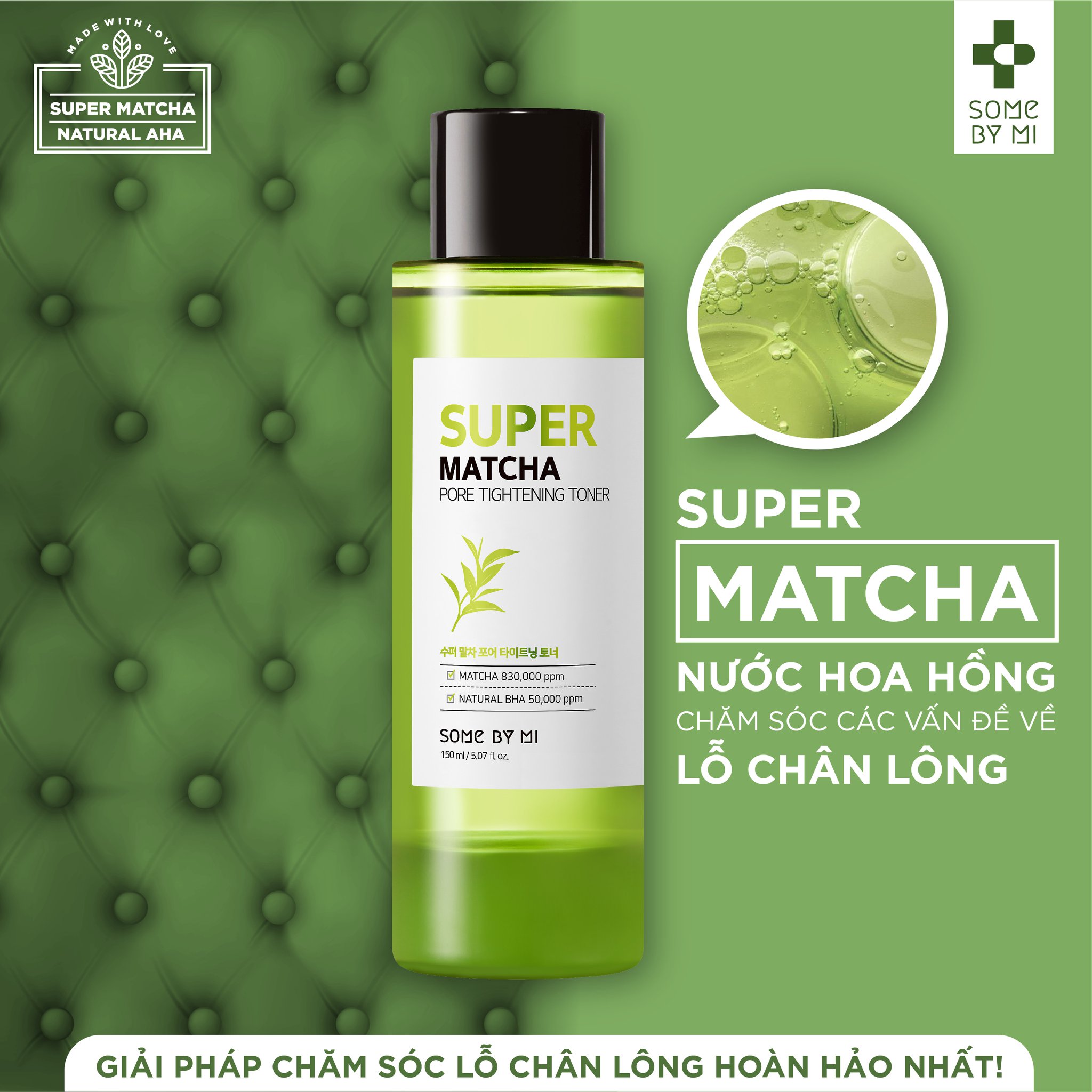 Combo Dưỡng Da Làm Sạch, Se Khít Lỗ Chân Lông, Ngăn Ngừa Mụn Some By Mi Super Matcha Pore (Tightening Toner + Clay Mask) _ Some By Mi Chính Hãng