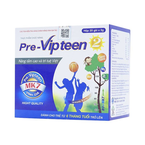 Pre-vipteen 2 – hỗ trợ giúp trẻ tăng chiều cao, đề kháng tốt