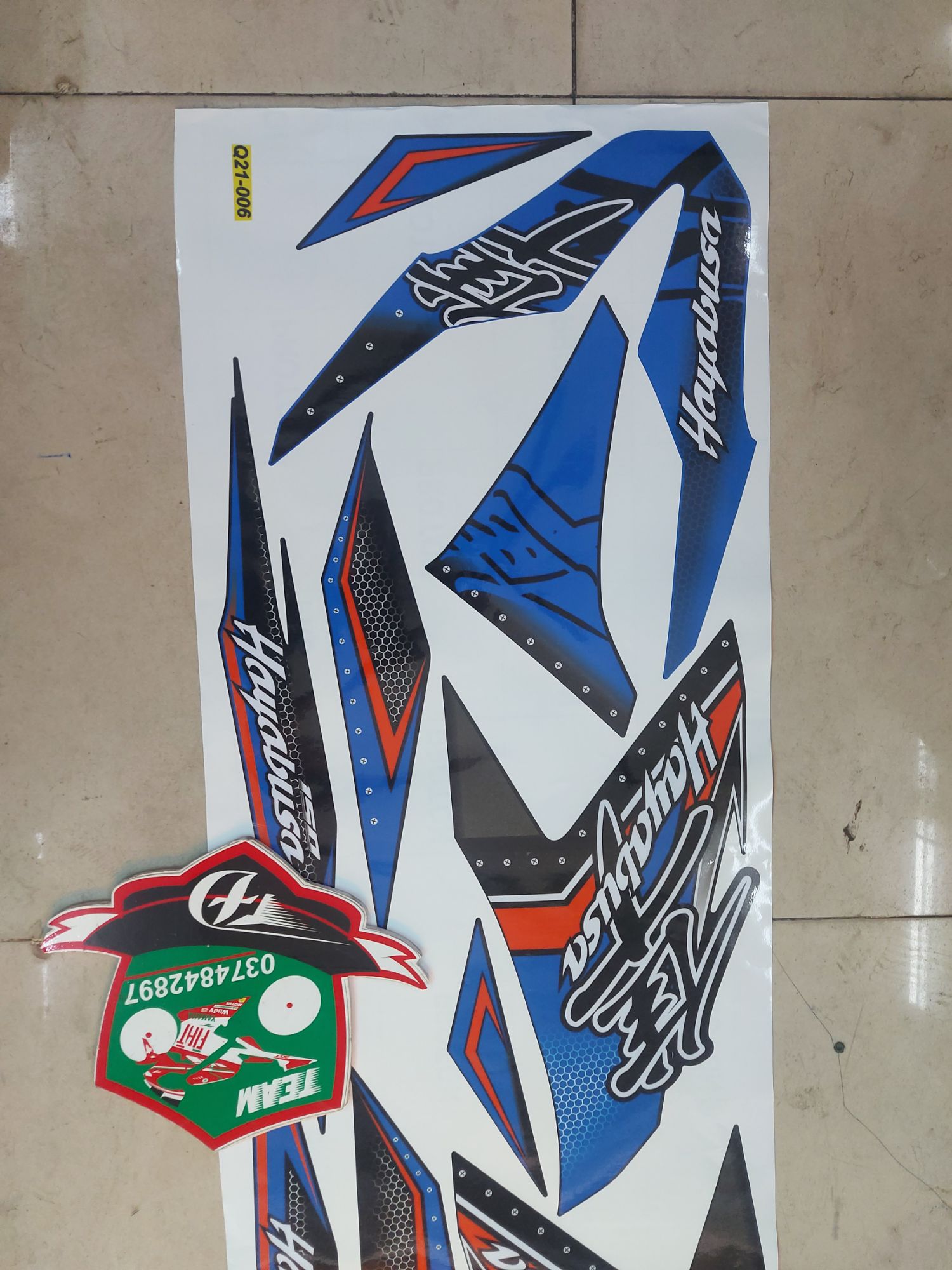 Tem xe winnerX . mẫu tem rời hayabusa cao cấp dán xe xanh , xe đen