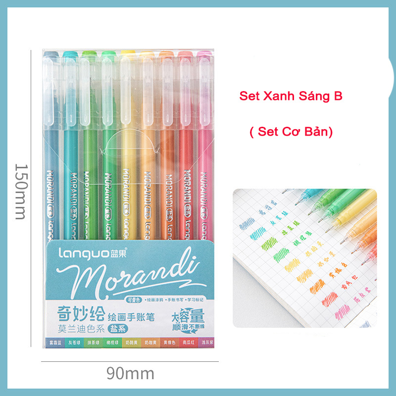 Bút Gel Màu Morandi Set 9 Màu Cao Cấp