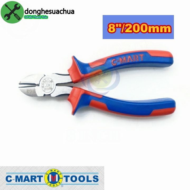 Kìm cắt cán xanh đỏ c-mart b0163-8 200mm 8inch