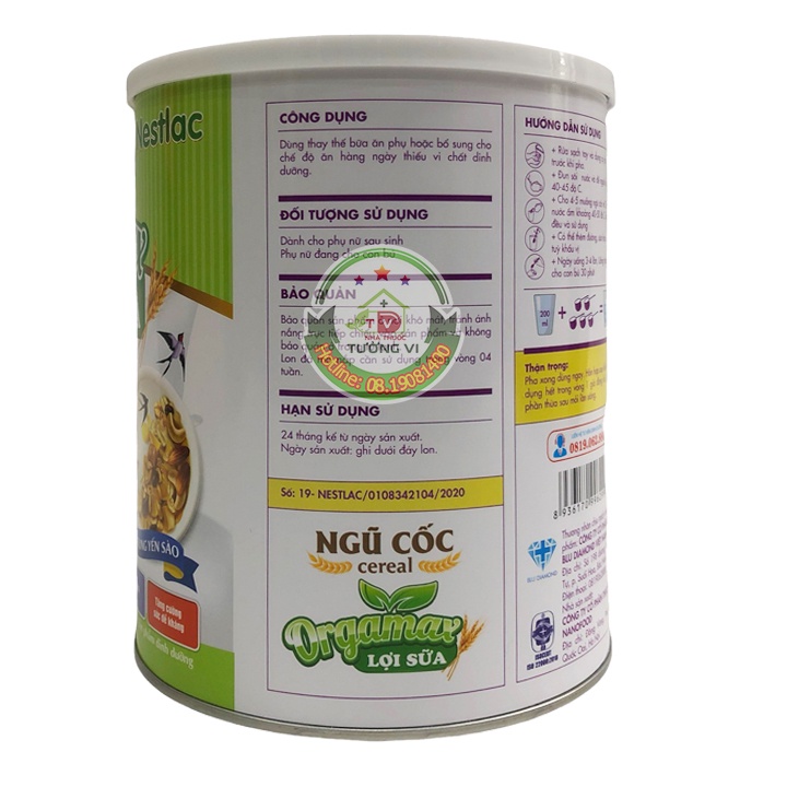 [CHÍNH HÃNG] Ngũ Cốc Cereal Orgamax Lợi Sữa 650g