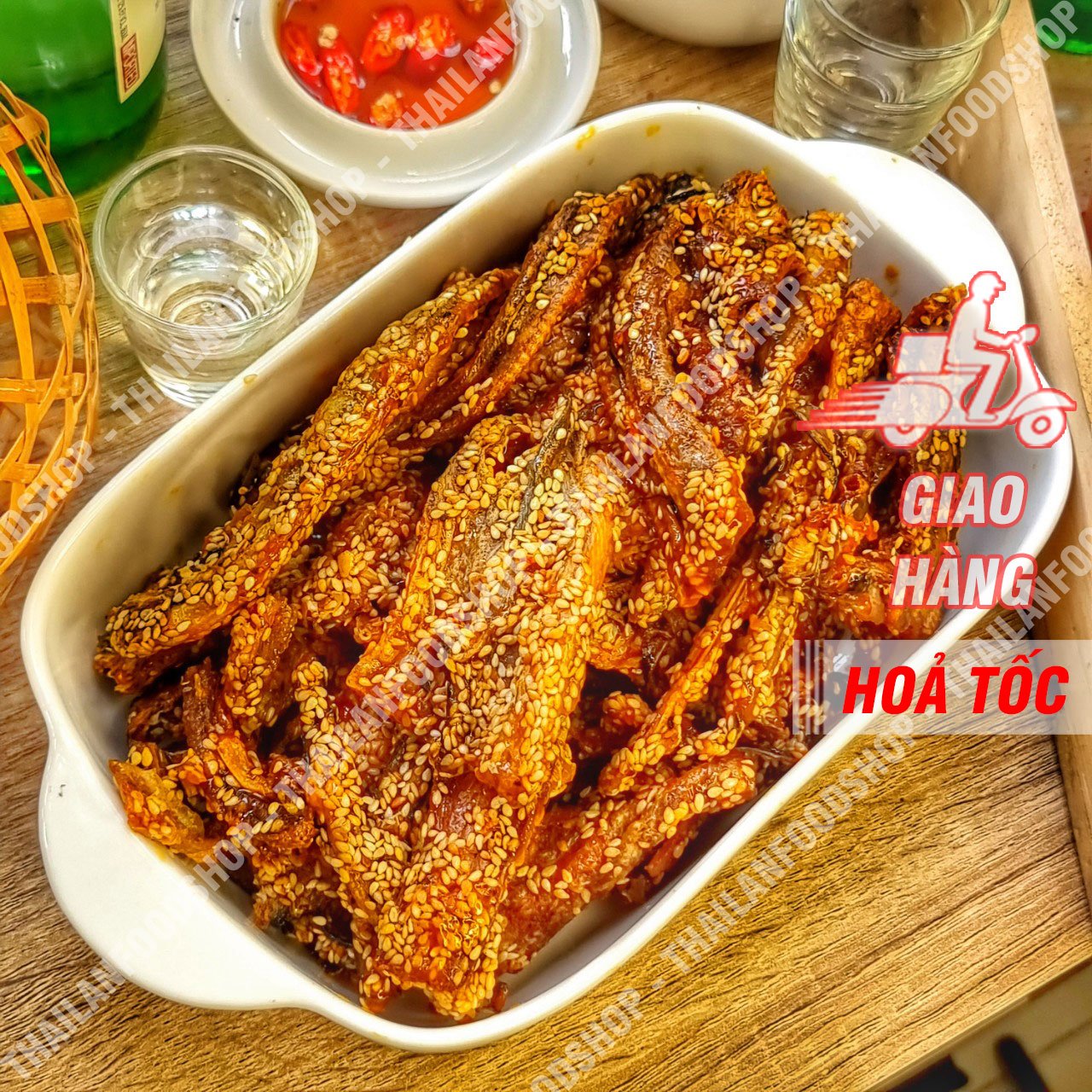 Khô Cá Khoai Sate Mè Ram Giòn - Lon 250gr