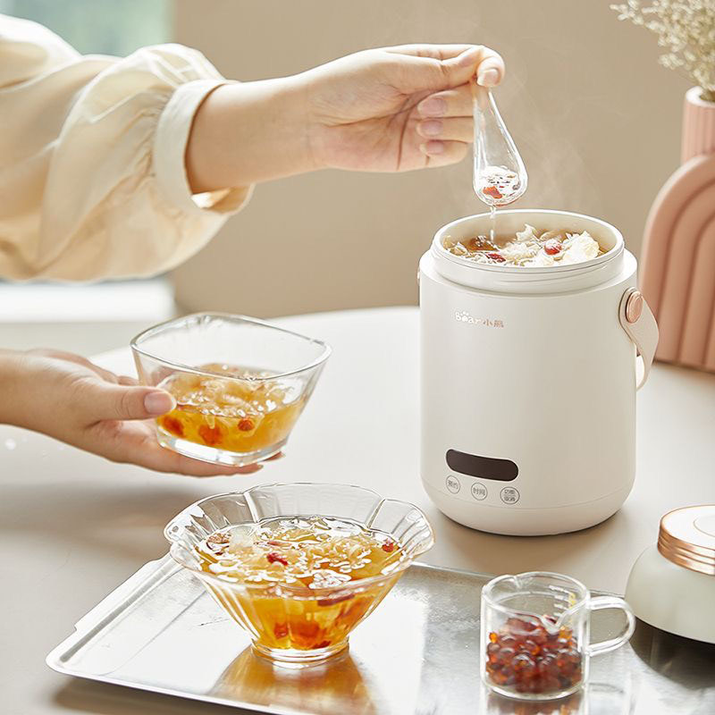[Chính hãng] Bình ủ cháo cặp lồng điện mini BEAR DRG-P08D1 (nấu cơm hầm canh chưng yến giữ ấm).... Bảo hành 12 tháng