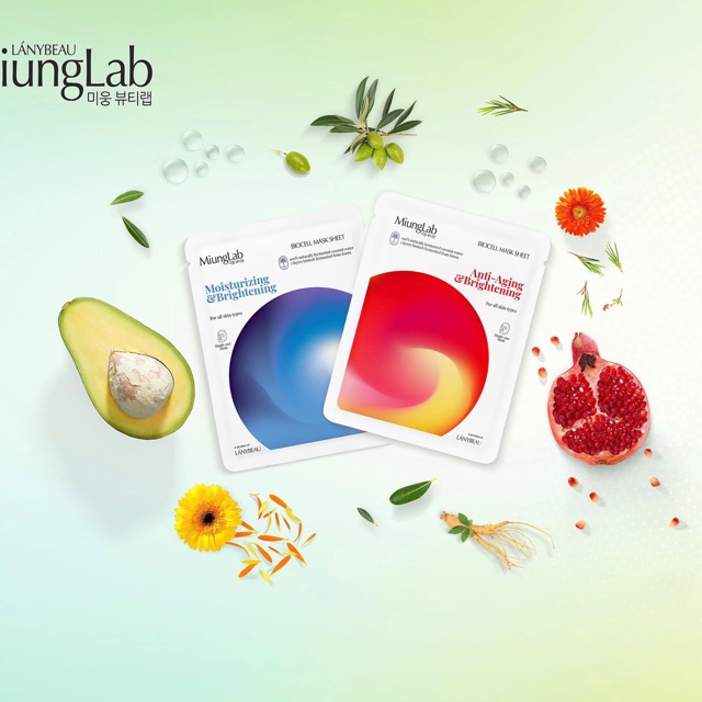 [HCM]Mặt Nạ Miung Lab Mẫu Mới (Bộ 7 Miếng Bơ & Lựu) Hot