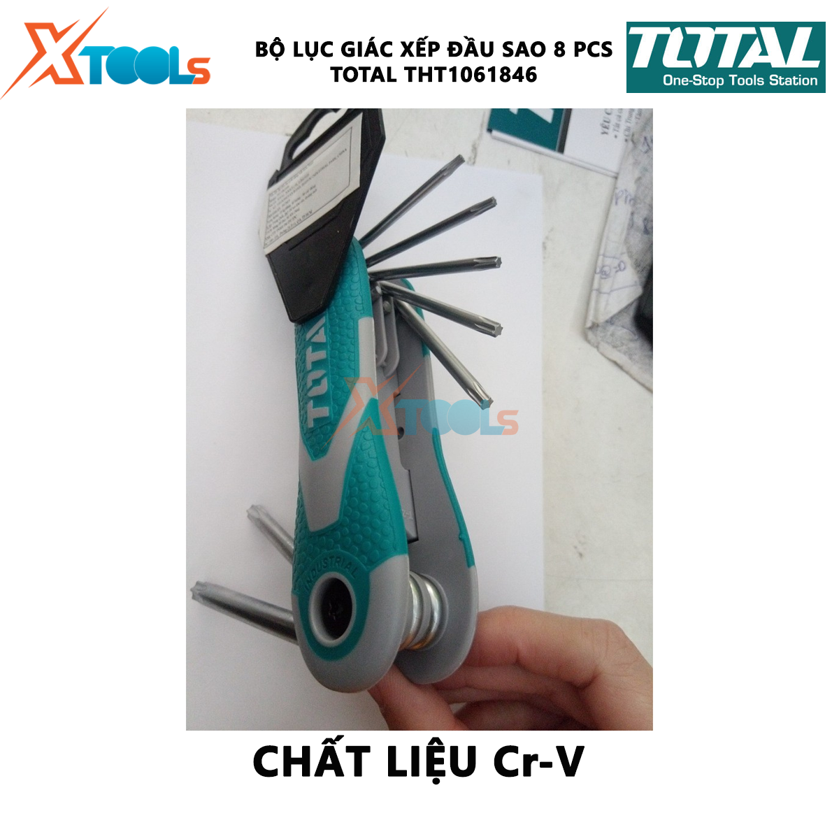 Bộ khóa lục giác xếp đầu sao 8 chi tiết Total THT1061846 | bộ 8 chìa lục giác bông kích thước 2-8mm hỗ trợ vặn mở được dễ dàng và tốn ít sức