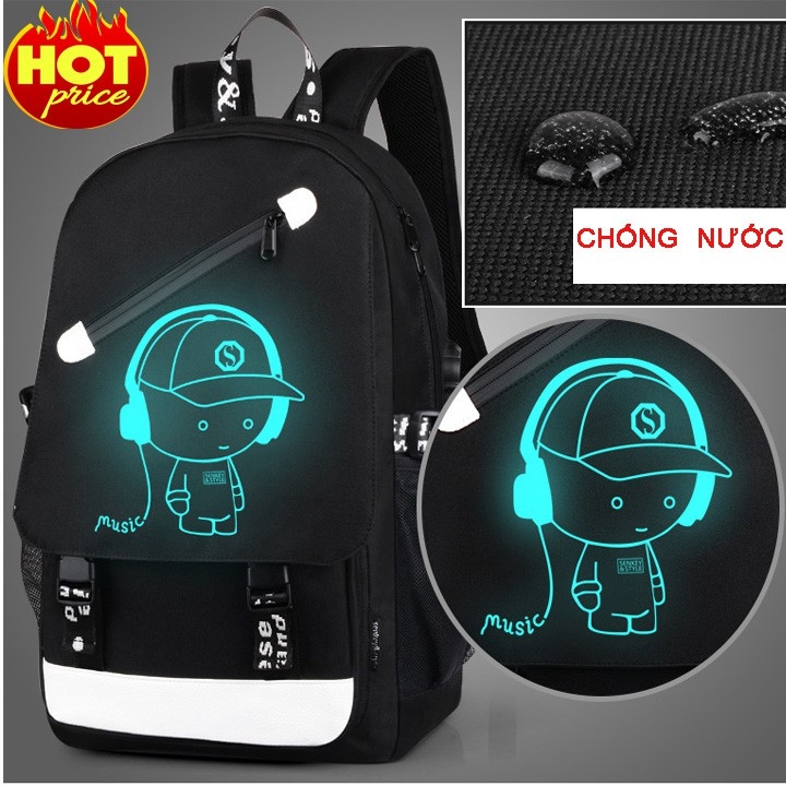 Balo thời trang/học sinh dạ quang phát sáng siêu hot - nk