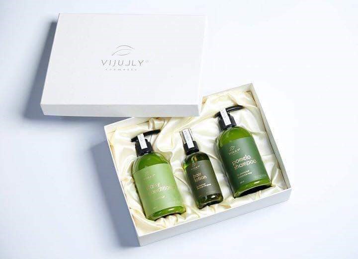 Combo Vijully 3 chai xịt gội xả giảm rụng tóc kích mọc tóc