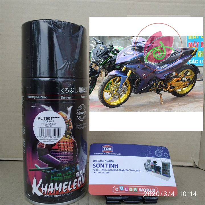 SƠN xịt SAMURAI màu 3D T901 XANH TÍM TITAN