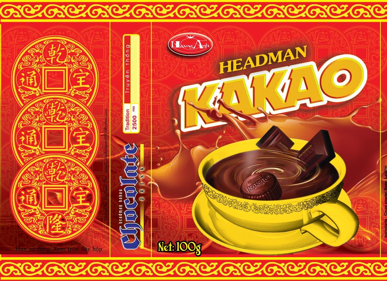 Bột cacao Headman ( 2 in 1 ) Túi thiếc 500 gr