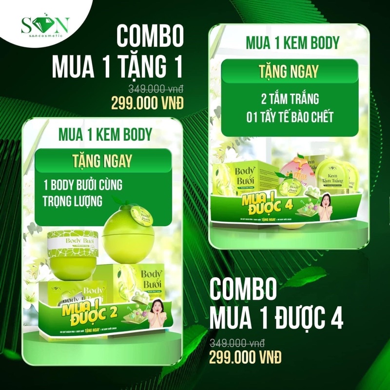 Body cốt ủ bưởi SON "ủ 1 lần là trắng" 200gr (mua 1 tặng 3)