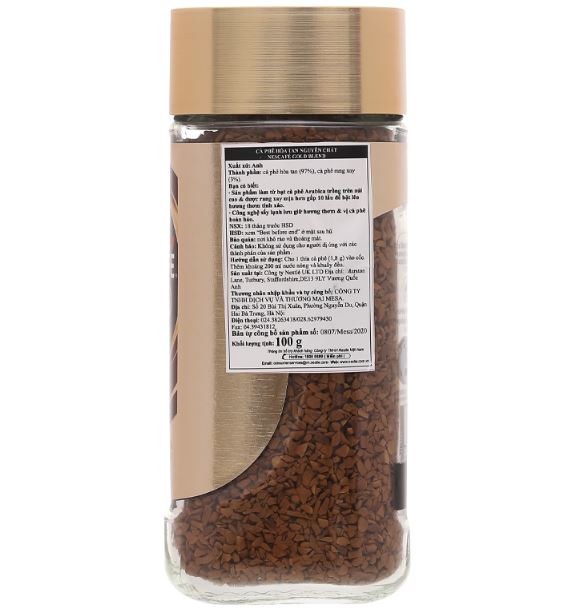 Date 03/25  Cà phê hòa tan cao cấp Nescafe Gold Blend Anh 100g