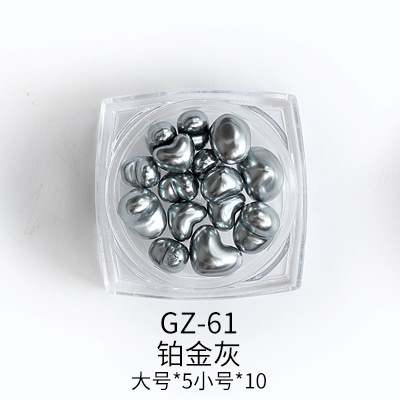 Charm trái tim ngọc trai nổi trang trí móng