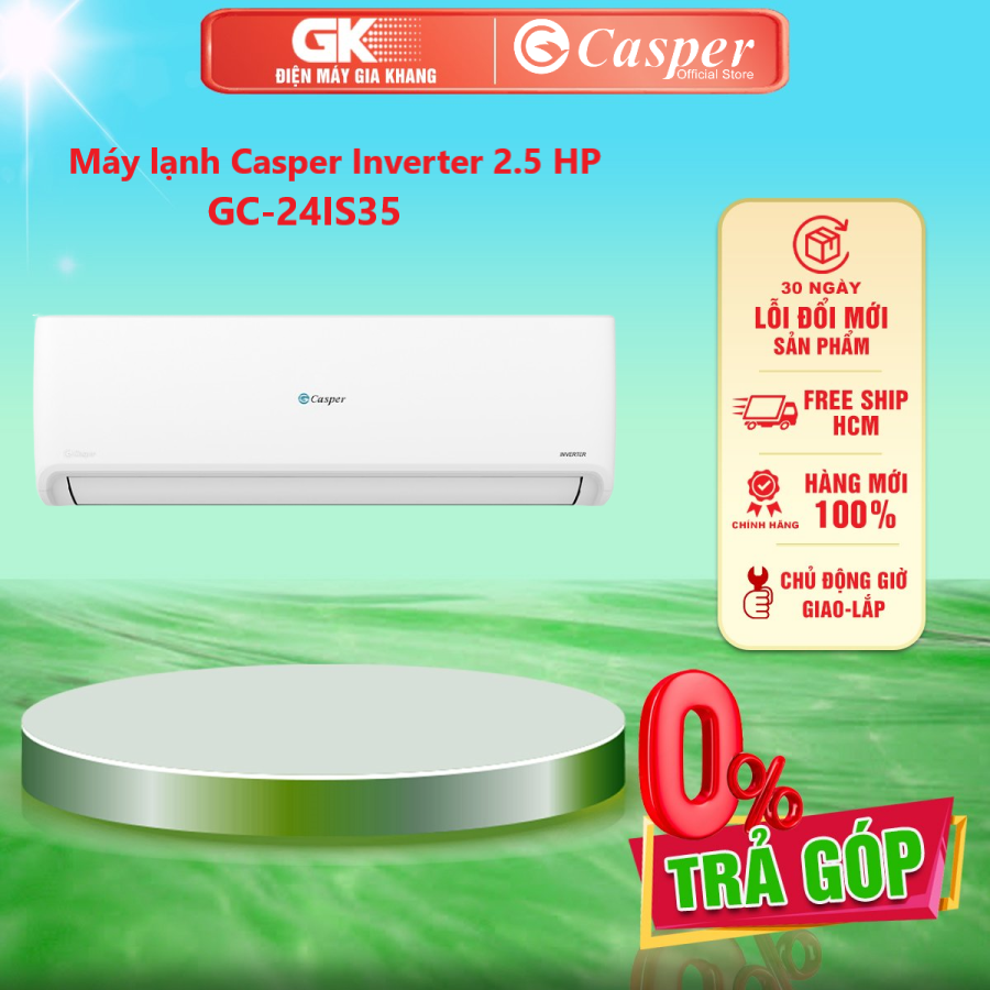 Máy lạnh casper inverter 2.5 hp gc-24is35 - giao toàn quốc - freeship hcm