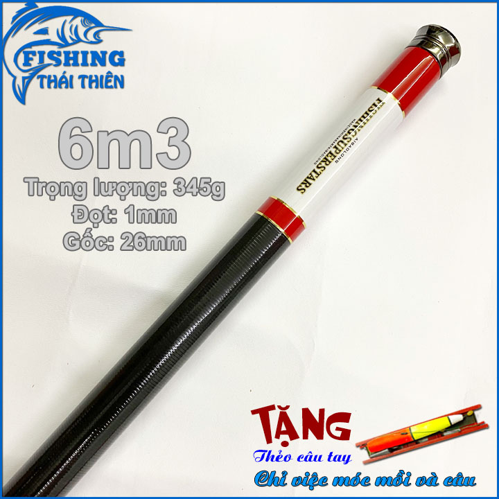 Cần câu tay carbon Superline 6m3