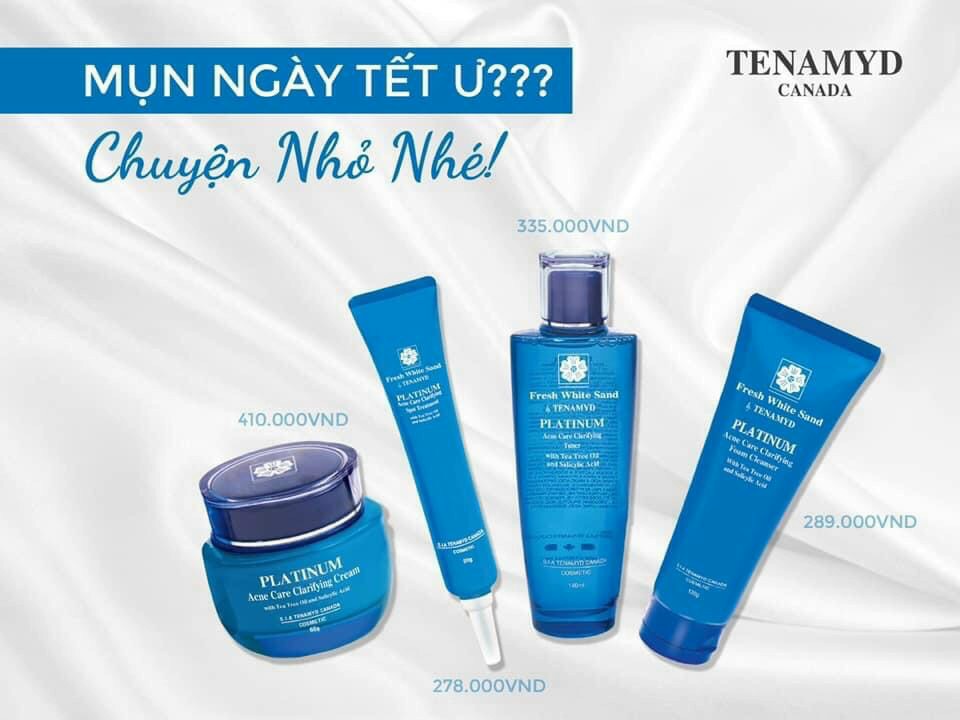 Sữa rửa mặt dành cho da dầu mụn Fresh White Sand TENAMYD 120ml
