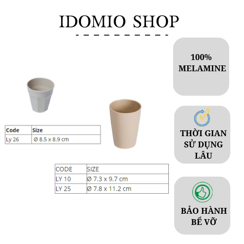 Ly Nhựa Melamine Màu Nâu