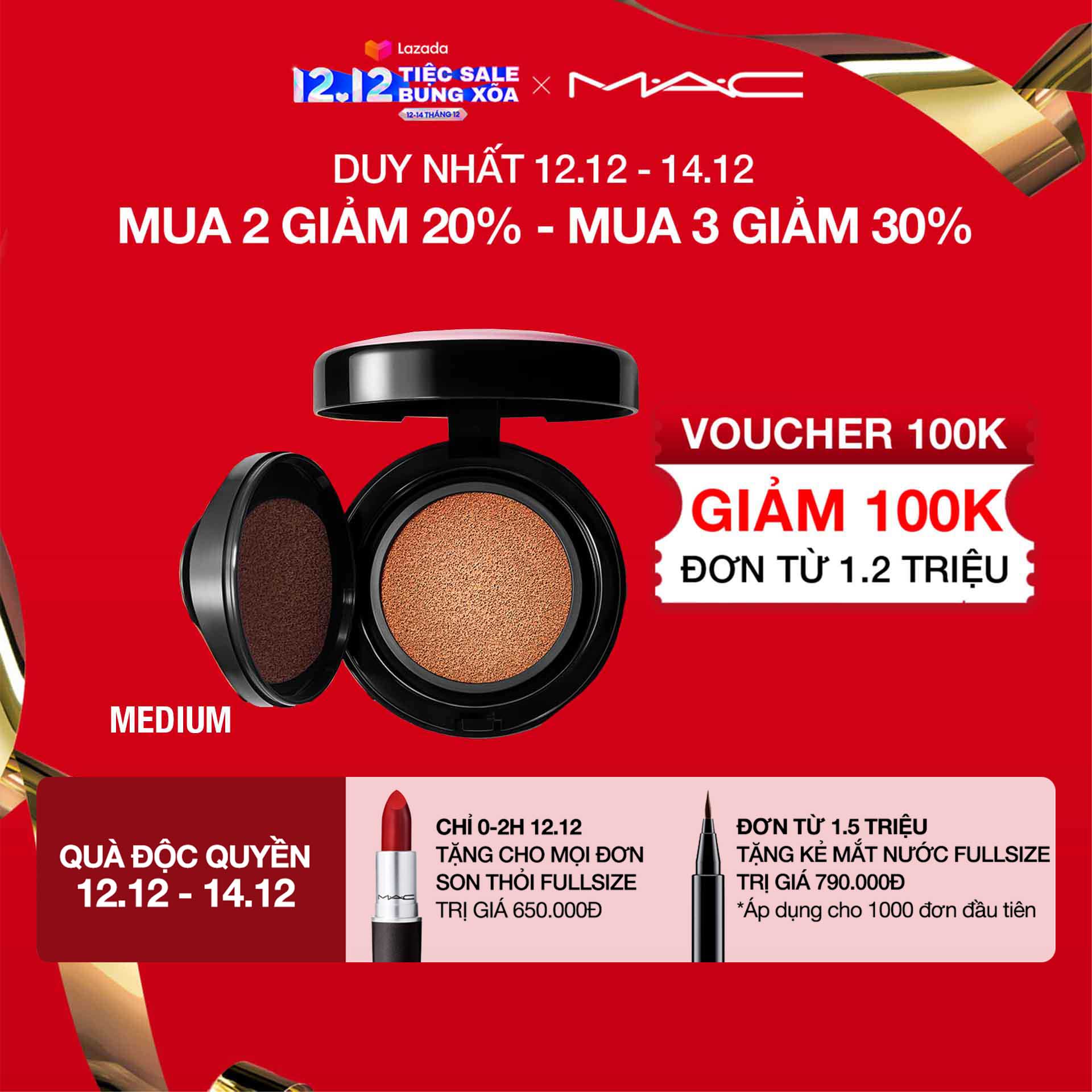 MAC Lightful C³  Quick Finish Cushion Compact SPF 50 / PA++++ with Light-Diffusing Complex, 12g