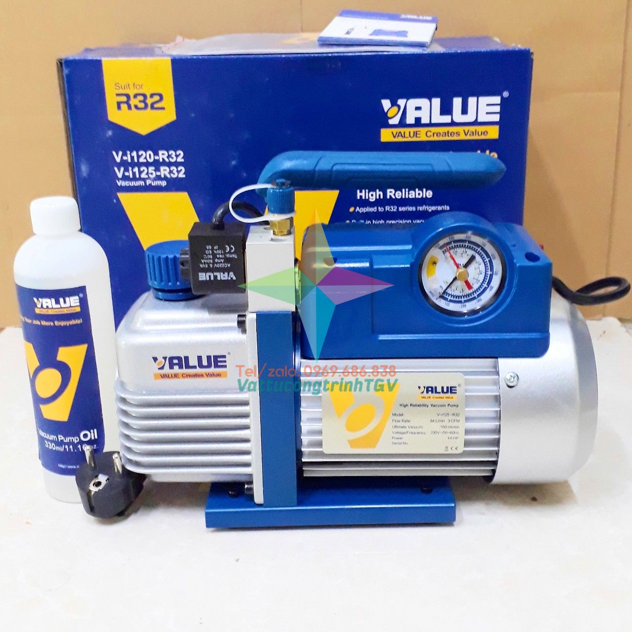 Máy hút chân không VALUE V-i125-R32  công suất 3.0 CFM