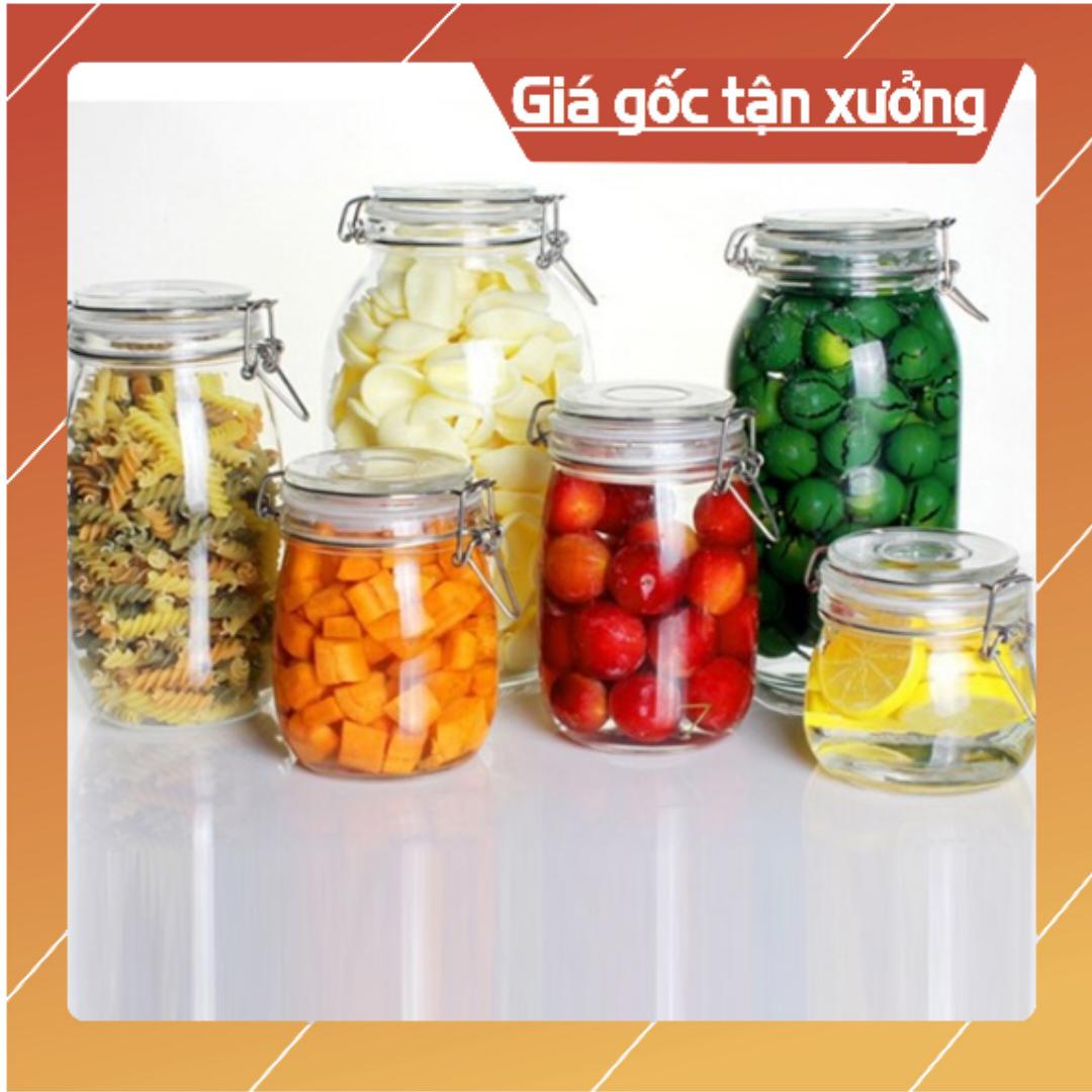Hũ thủy tinh nắp cài 700ml Lọ thủy tinh nắp gài chắc chắn