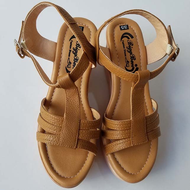 [HCM]Giày Sandal Nữ Đế Xuồng BIGBEN Da Bò Thật Cao Cấp
