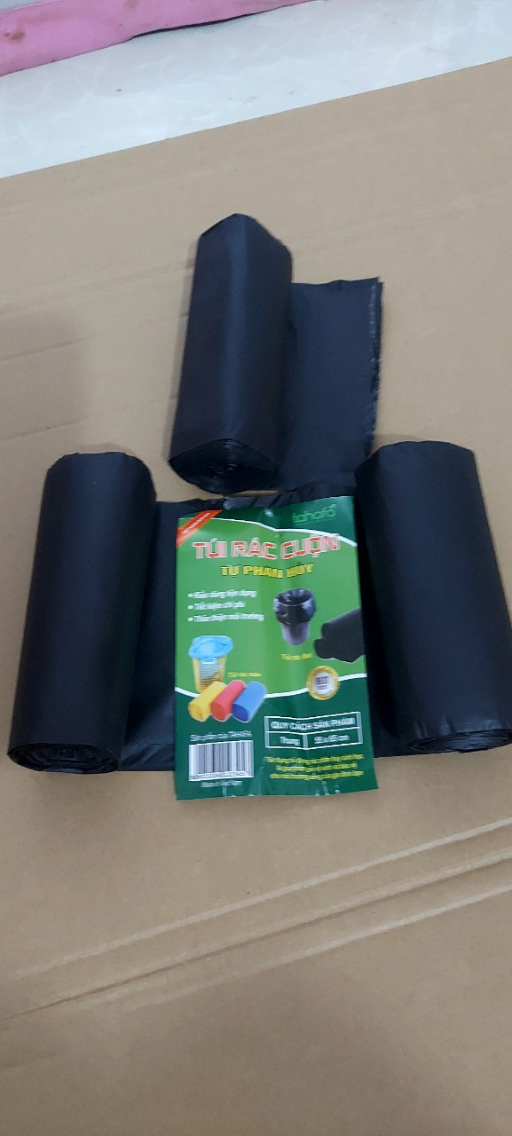 Set 3 cuộn túi rác tự phân huỷ size trung 55x65cm