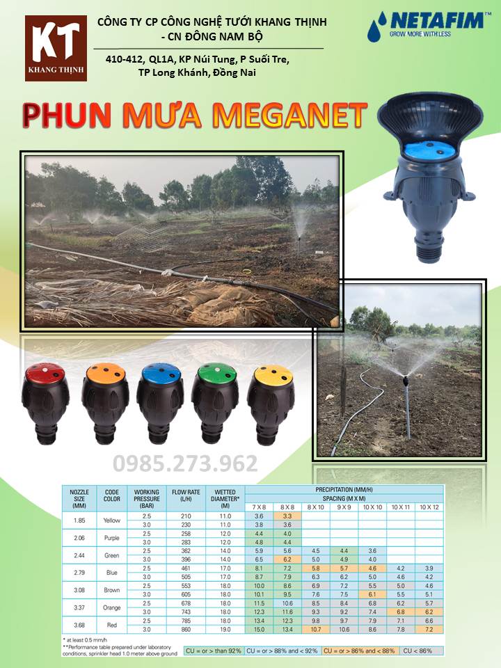 Béc phun mưa Meganet netafim