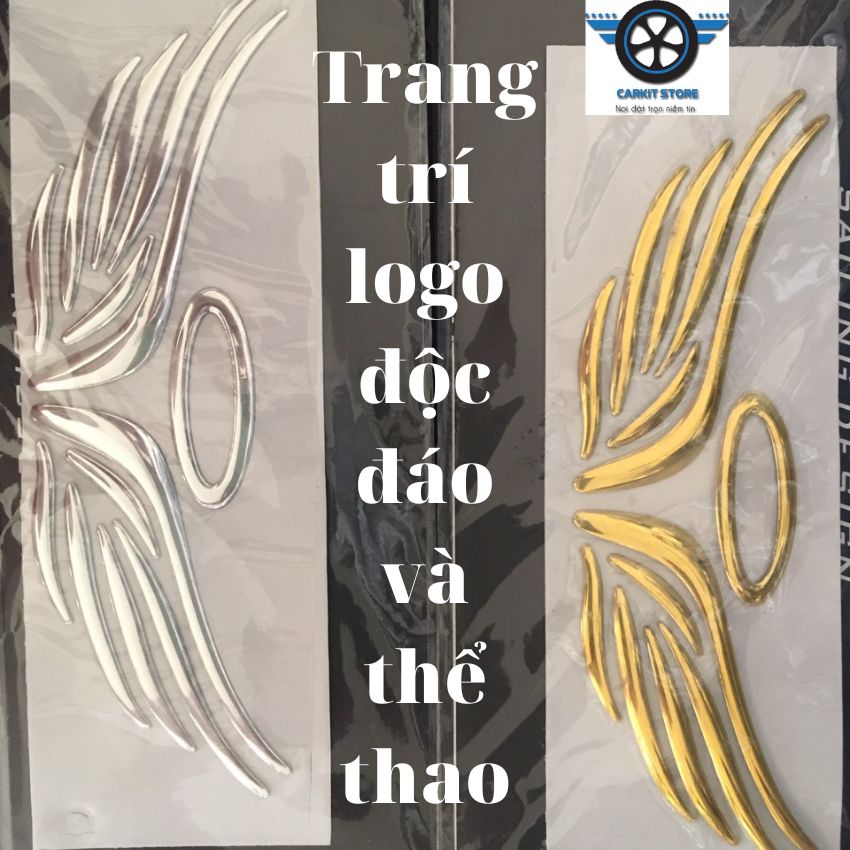 Tem,decan dán trang trí logo xe hơi,Đôi Cánh Thiên Thần 3D
