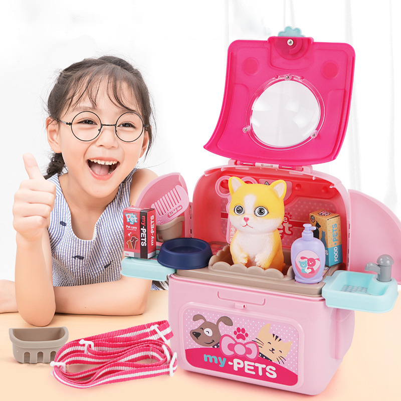 Đồ chơi vali chăm sóc thú cưng, đồ chơi bác sĩ thú y
