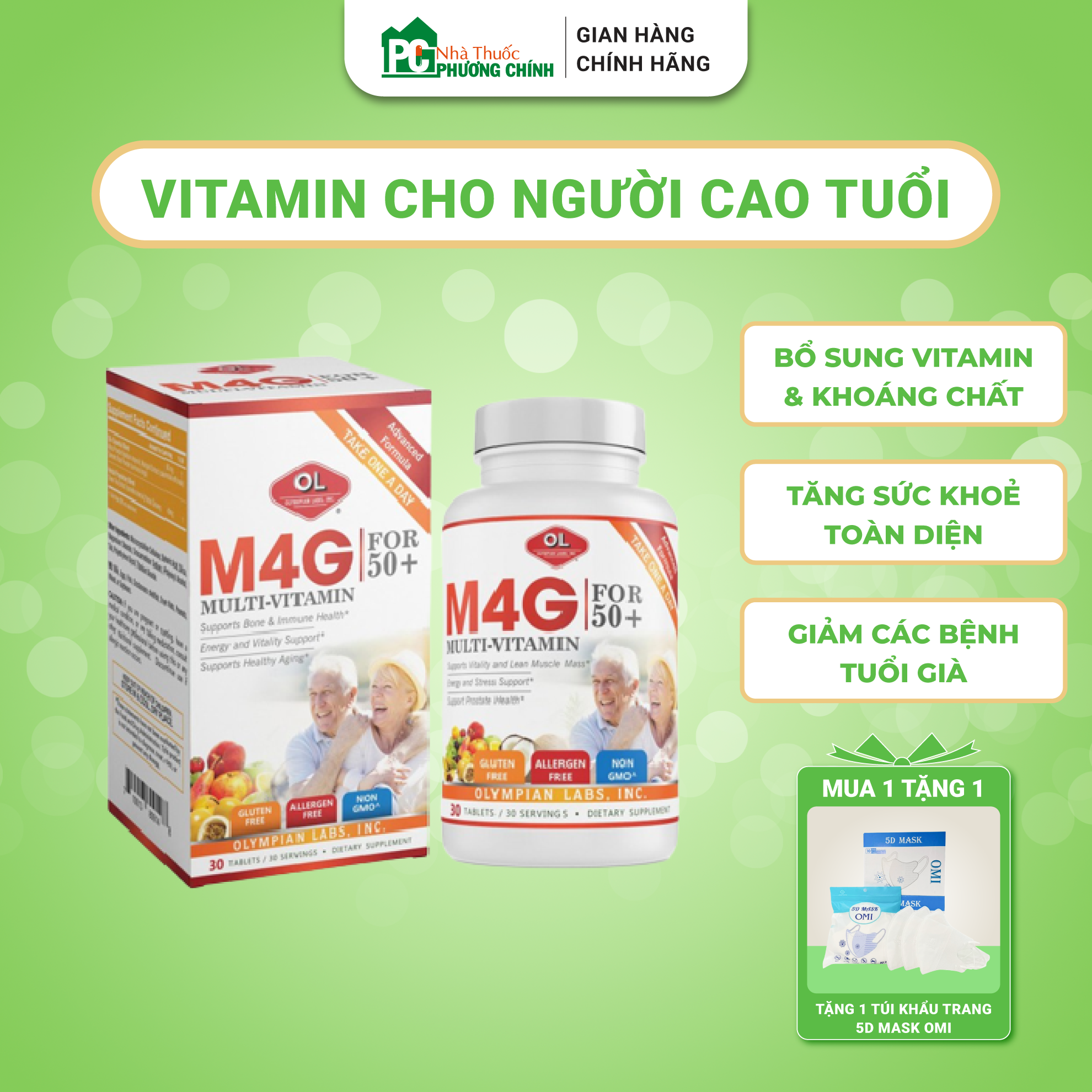 Vitamin tổng hợp cho người già m4g multi vitamin for 50+ olympian labs - bổ sung vitamin và khoáng chất